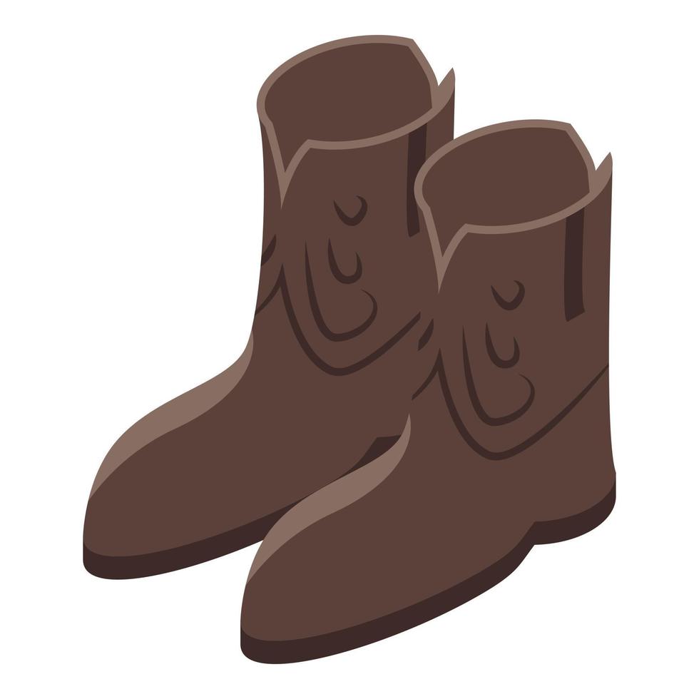 Cowboy shoes icon, isometric style vector