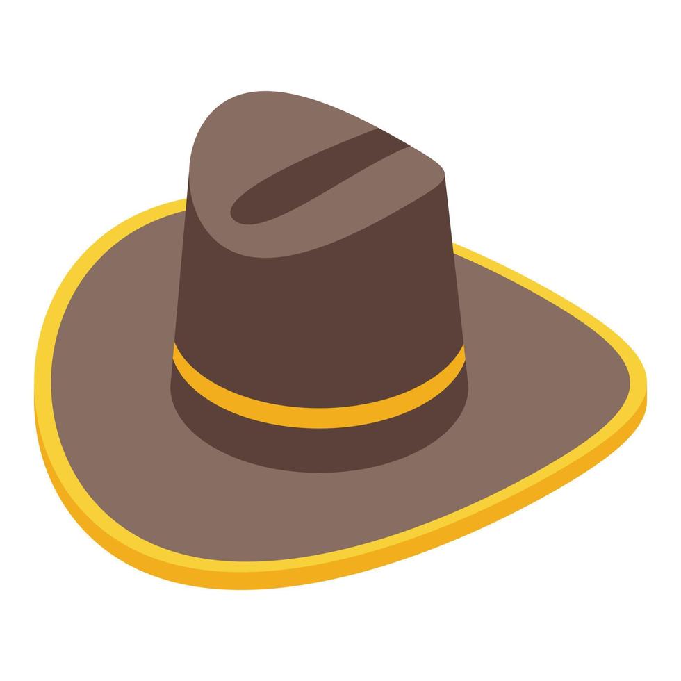 icono de sombrero de vaquero, estilo isométrico vector