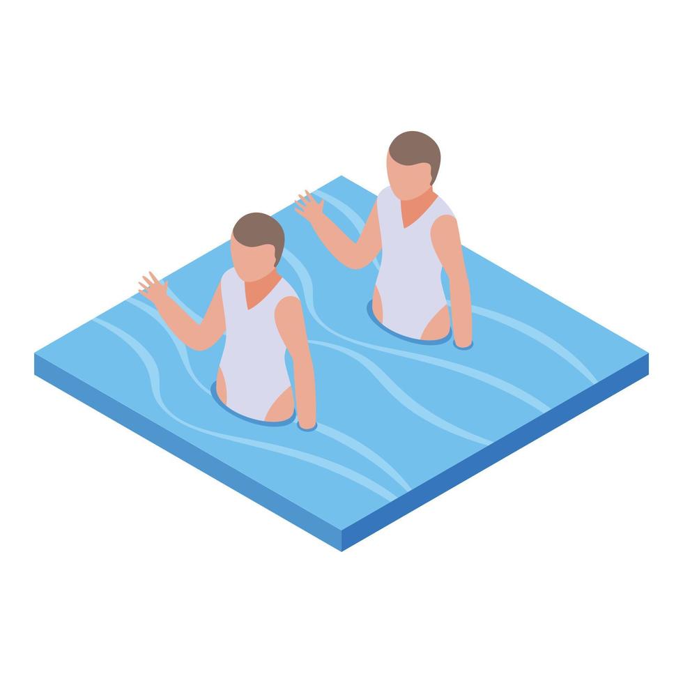 Synchronized swimming aquatic icon, isometric style vector