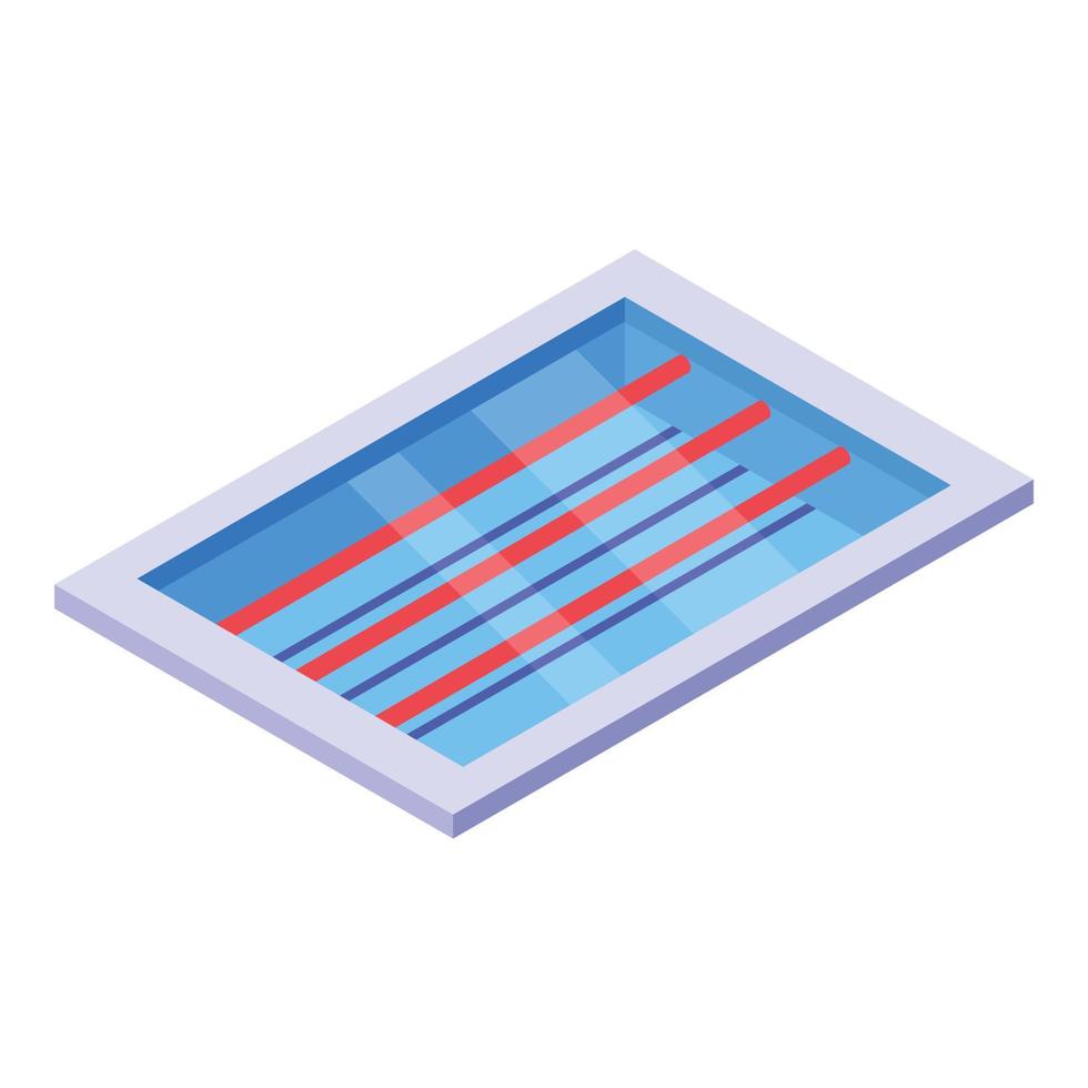 Synchronized swimming pool icon, isometric style vector