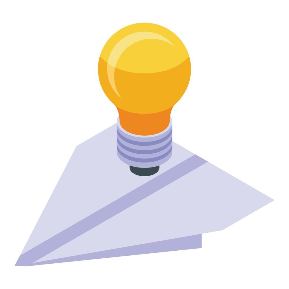 Paper plane idea icon isometric vector. Business airplane origami vector