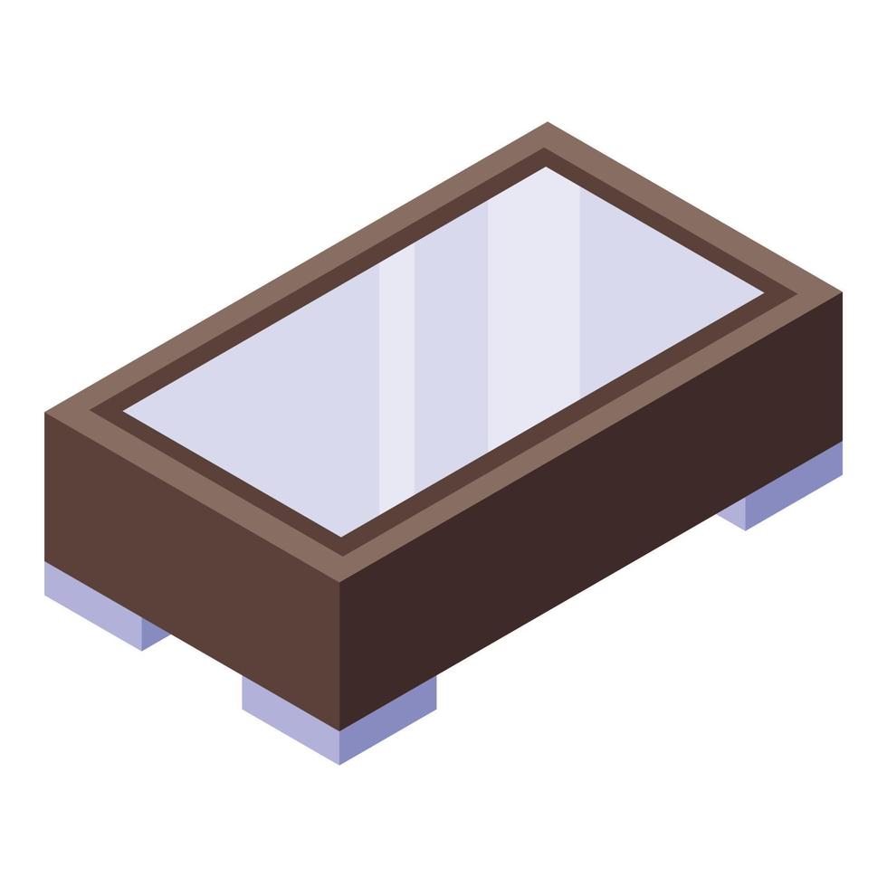 Glass table icon, isometric style vector