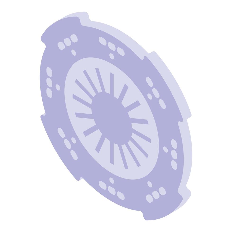 icono de embrague de placa, estilo isométrico vector