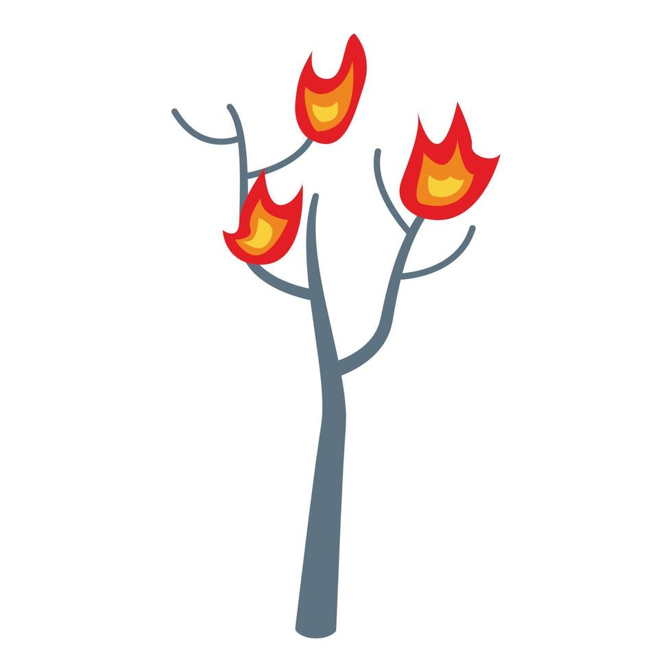 Burnt dry wood icon, isometric style vector