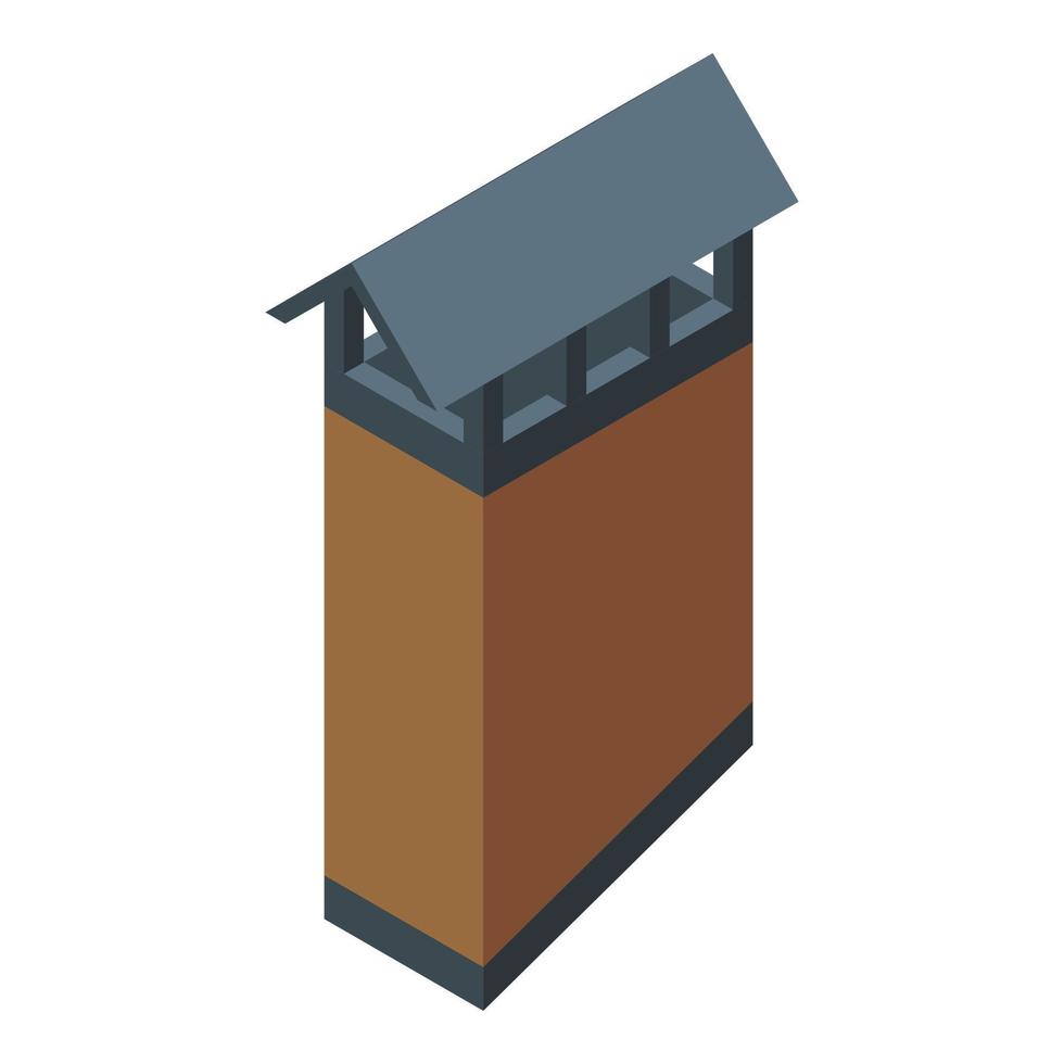 icono de chimenea de chimenea, estilo isométrico vector