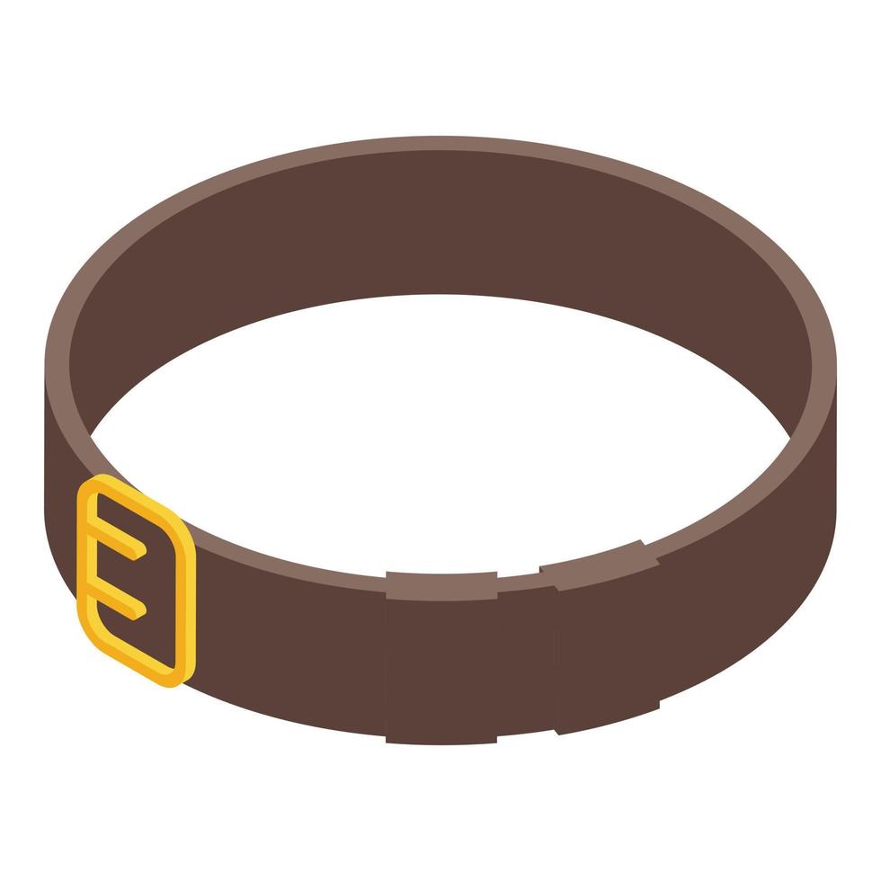 Leather belt icon isometric vector. Men fashion buckle belt vector