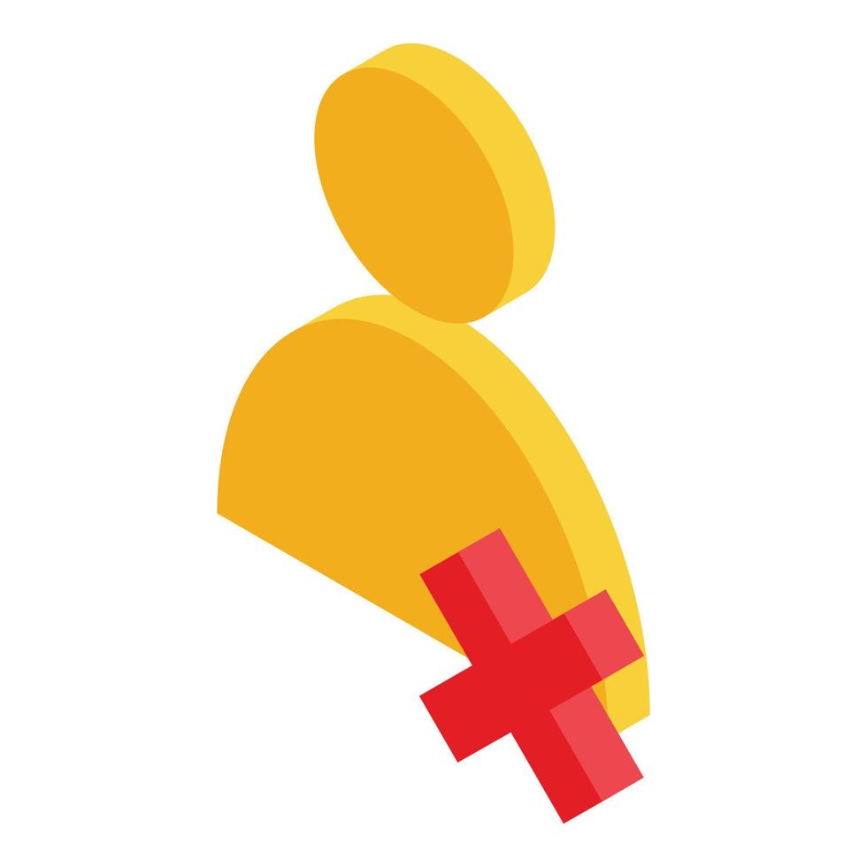 Delete user profile icon, isometric style vector