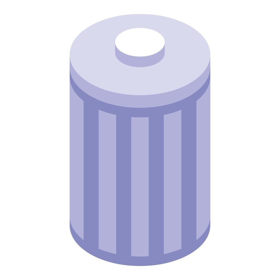 Delete user recycle bin icon, isometric style vector