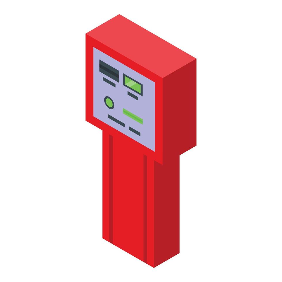 Paid parking automatic kiosk icon, isometric style vector