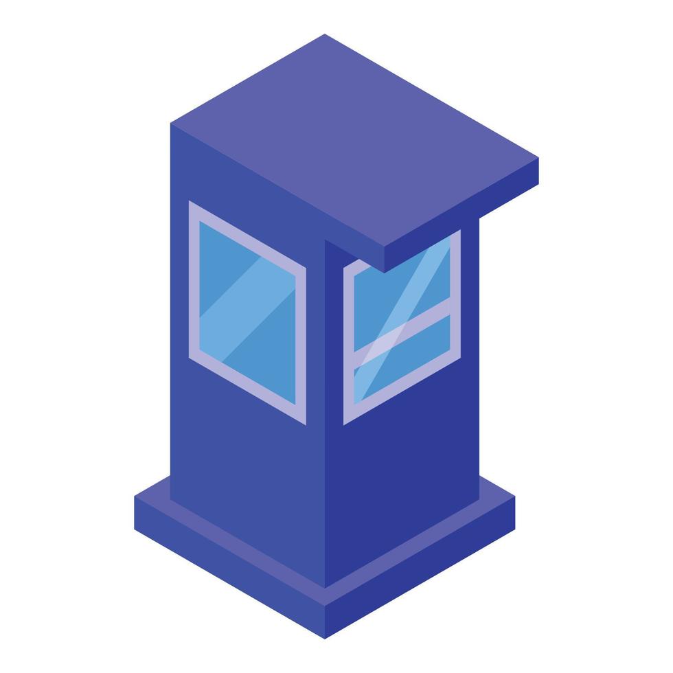 Paid parking control icon, isometric style vector