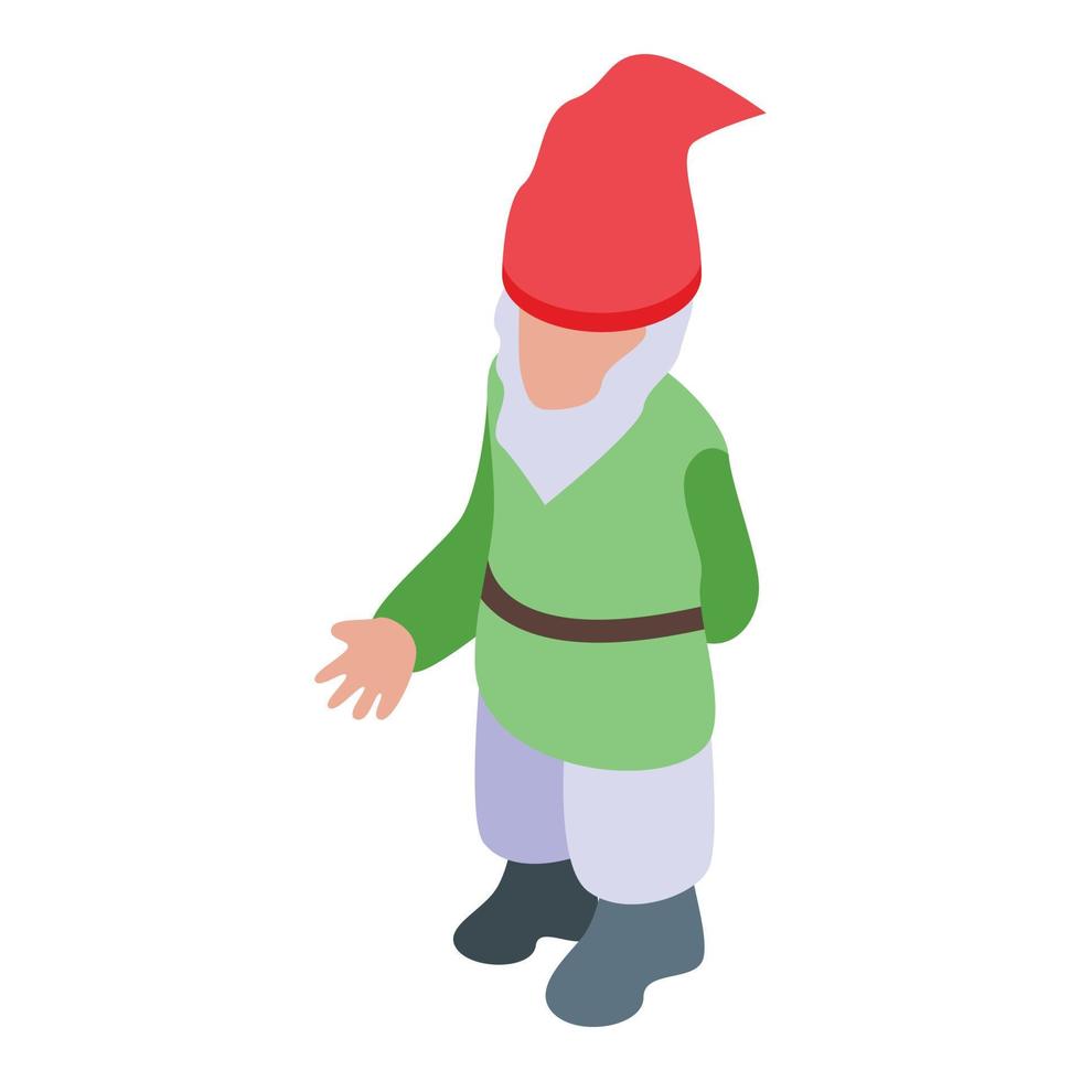 Old gnome icon, isometric style vector