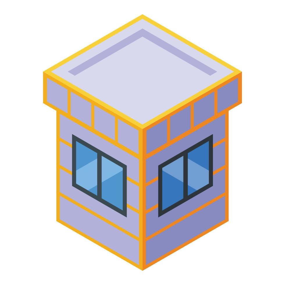 icono de ventana de pago de estacionamiento pagado, estilo isométrico vector