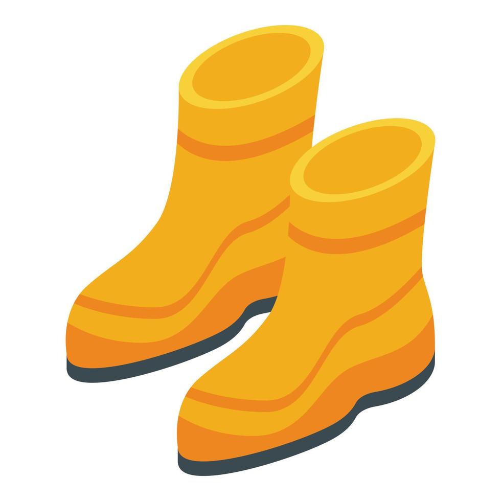 Rubber boots icon, isometric style vector