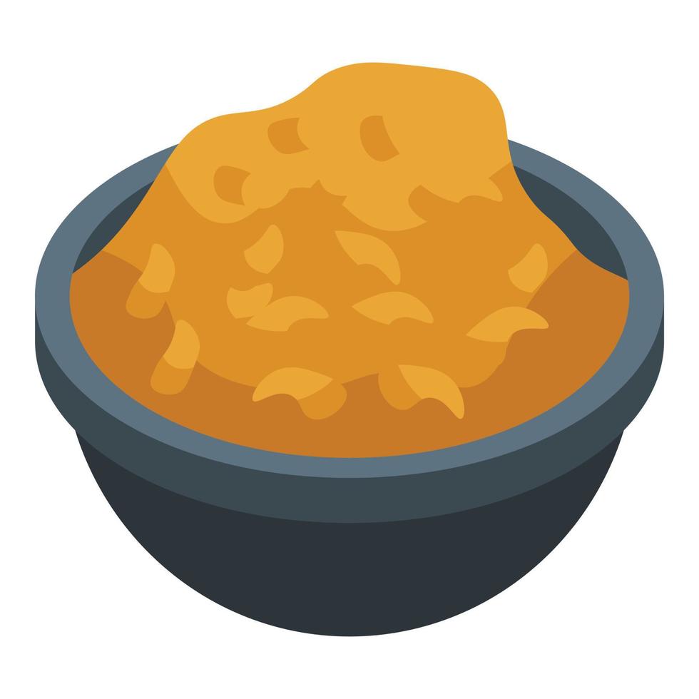 Popcorn bowl icon, isometric style vector