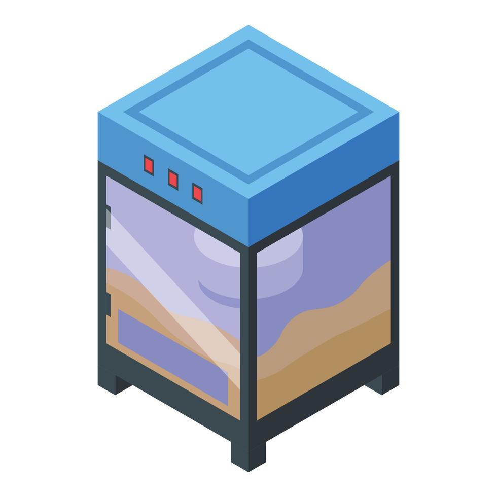 Popcorn cube maker machine icon, isometric style vector