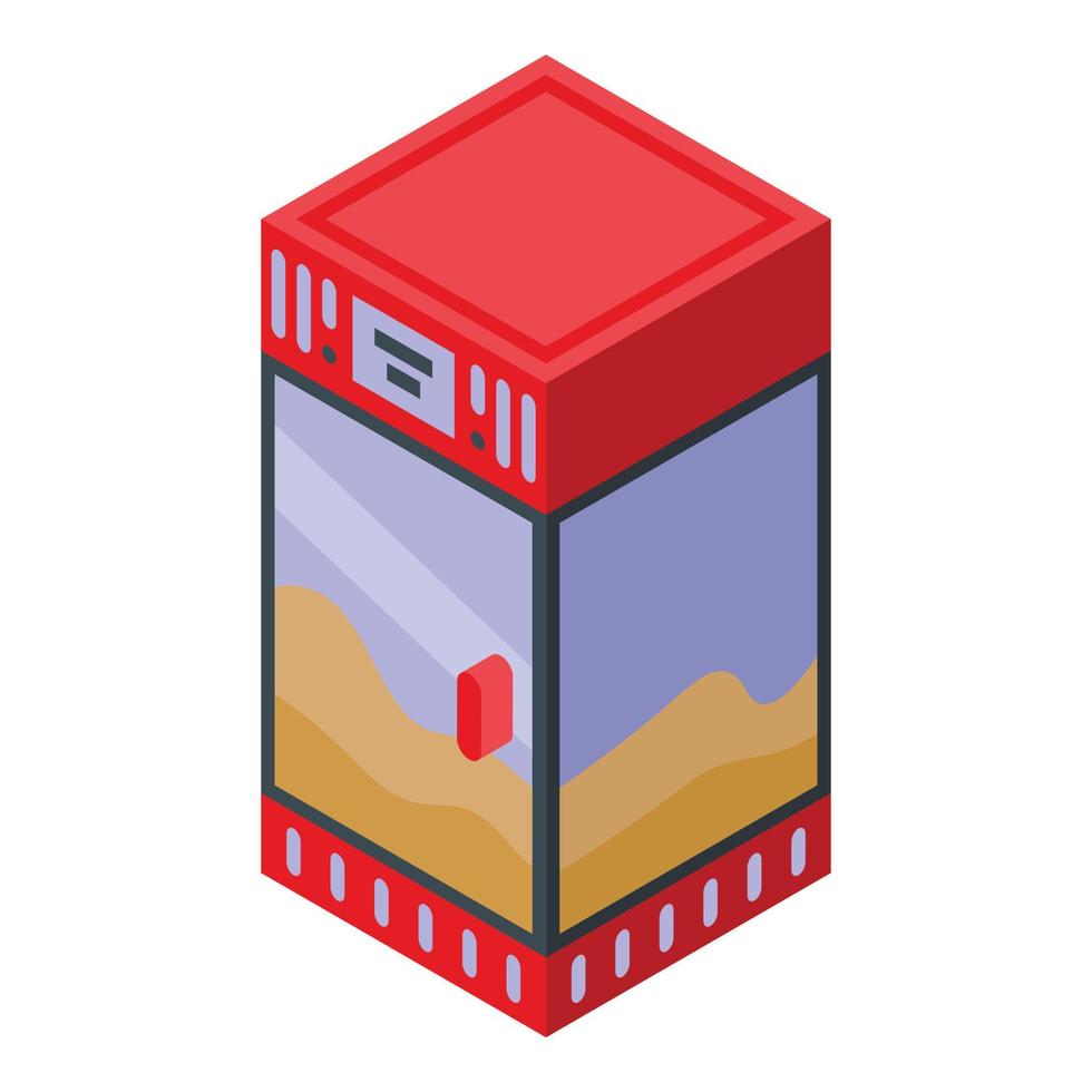 Popcorn street maker machine icon, isometric style vector