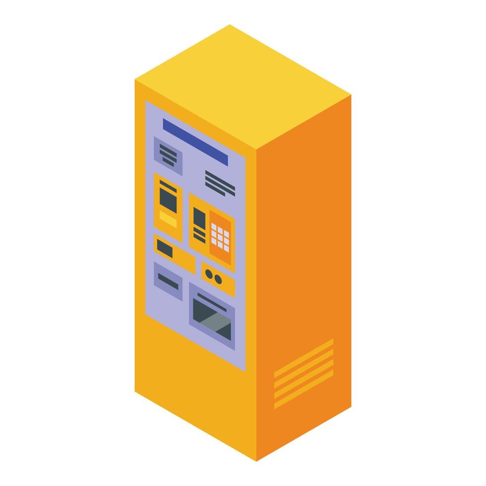 Paid parking equipment icon, isometric style vector