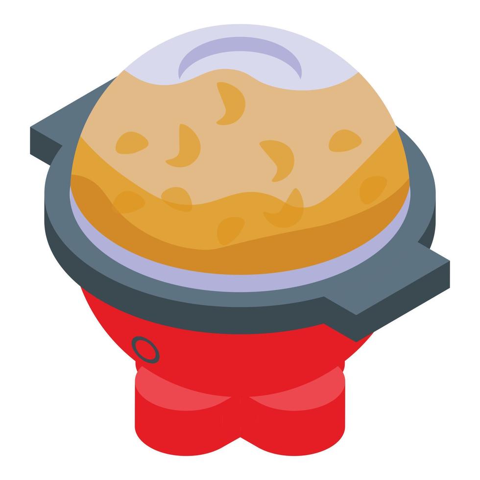 Modern popcorn maker machine icon, isometric style vector