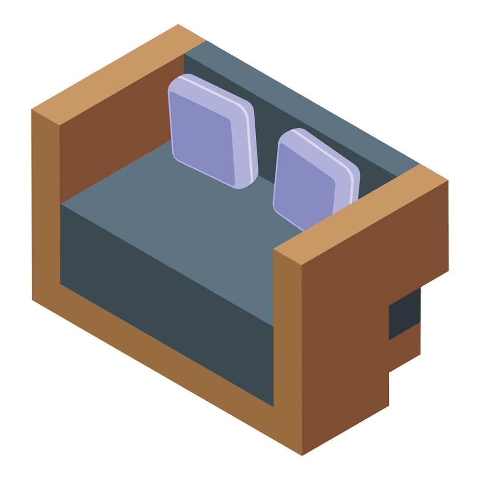 Soft sofa icon, isometric style vector