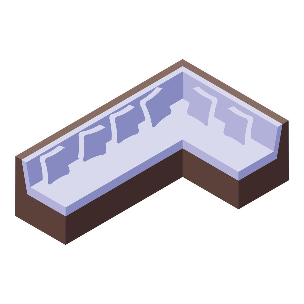 Big room sofa icon, isometric style vector