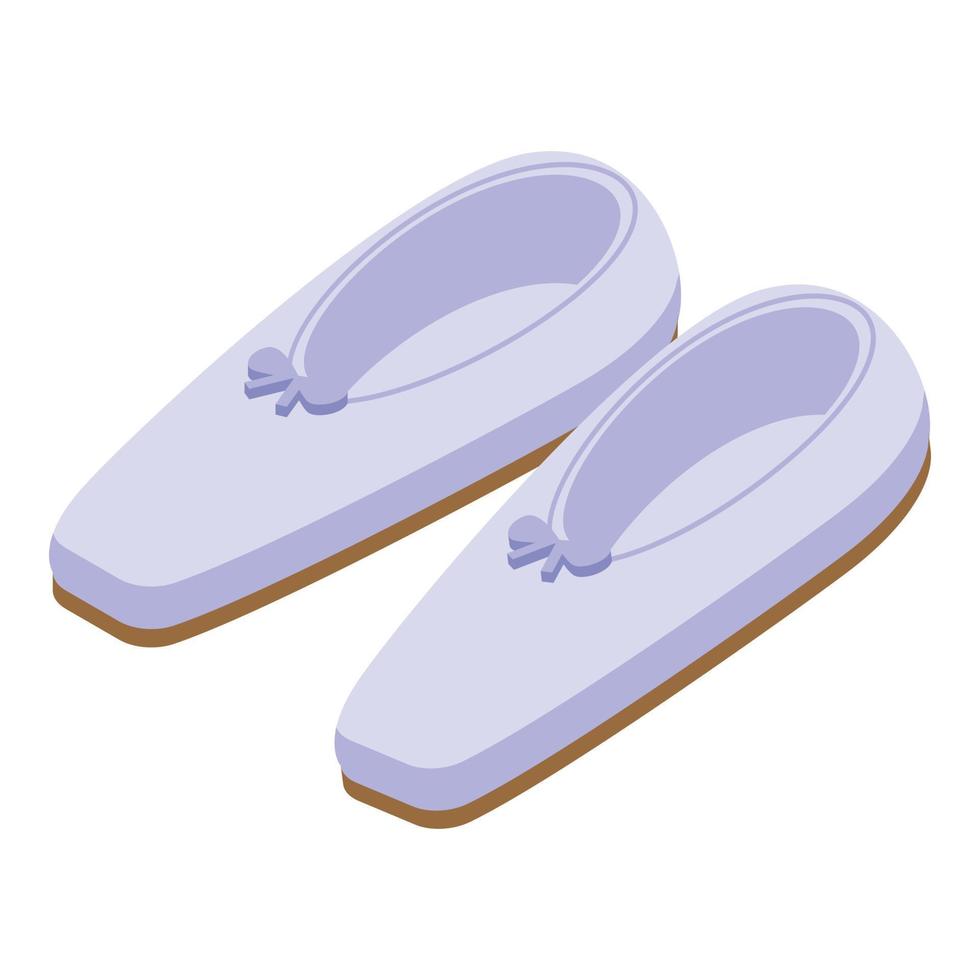 icono de zapatos de ballet, estilo isométrico vector