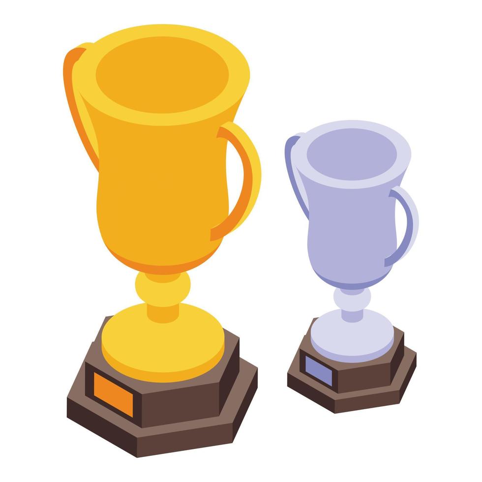 Ranking cups icon, isometric style vector