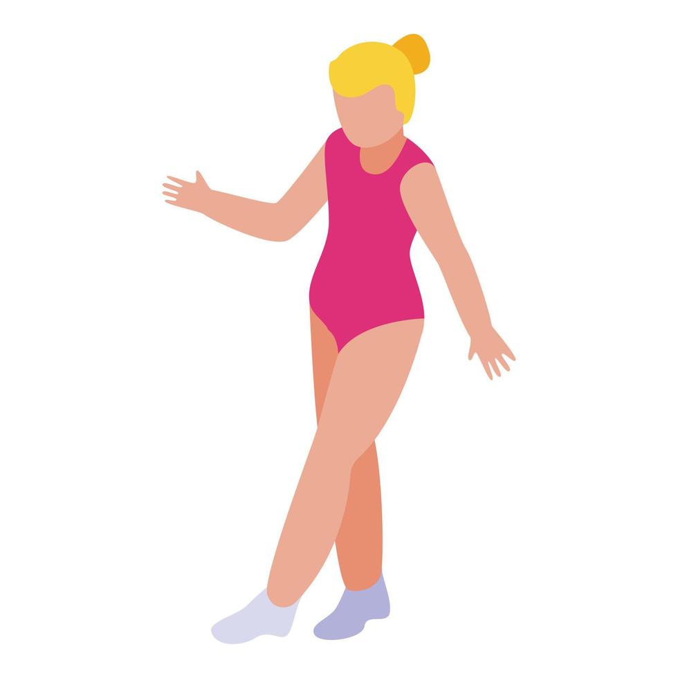 icono de entrenamiento de la escuela de ballet, estilo isométrico vector