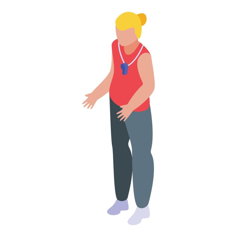 Synchronized swimming trainer icon, isometric style vector