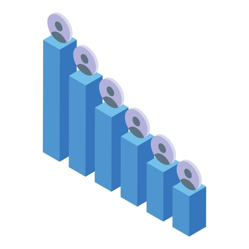 icono de gráfico de avatar de clasificación, estilo isométrico vector