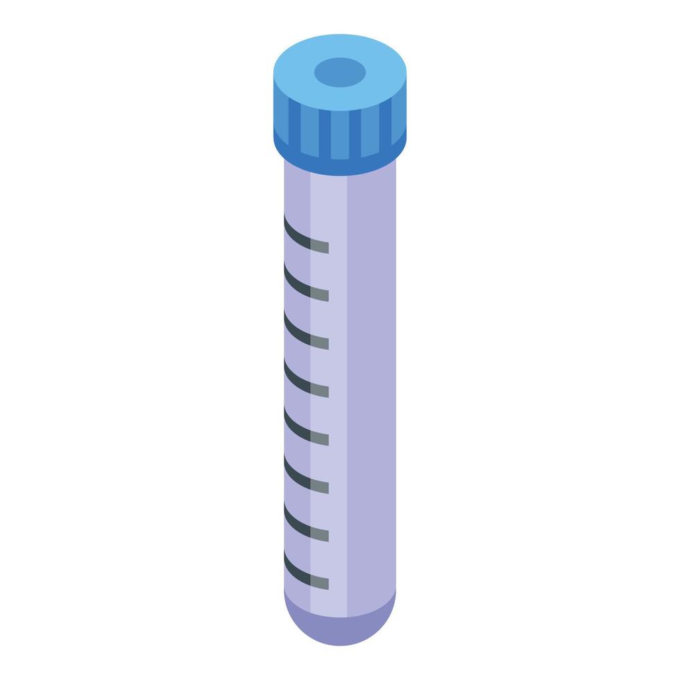 Covid test tube icon, isometric style vector