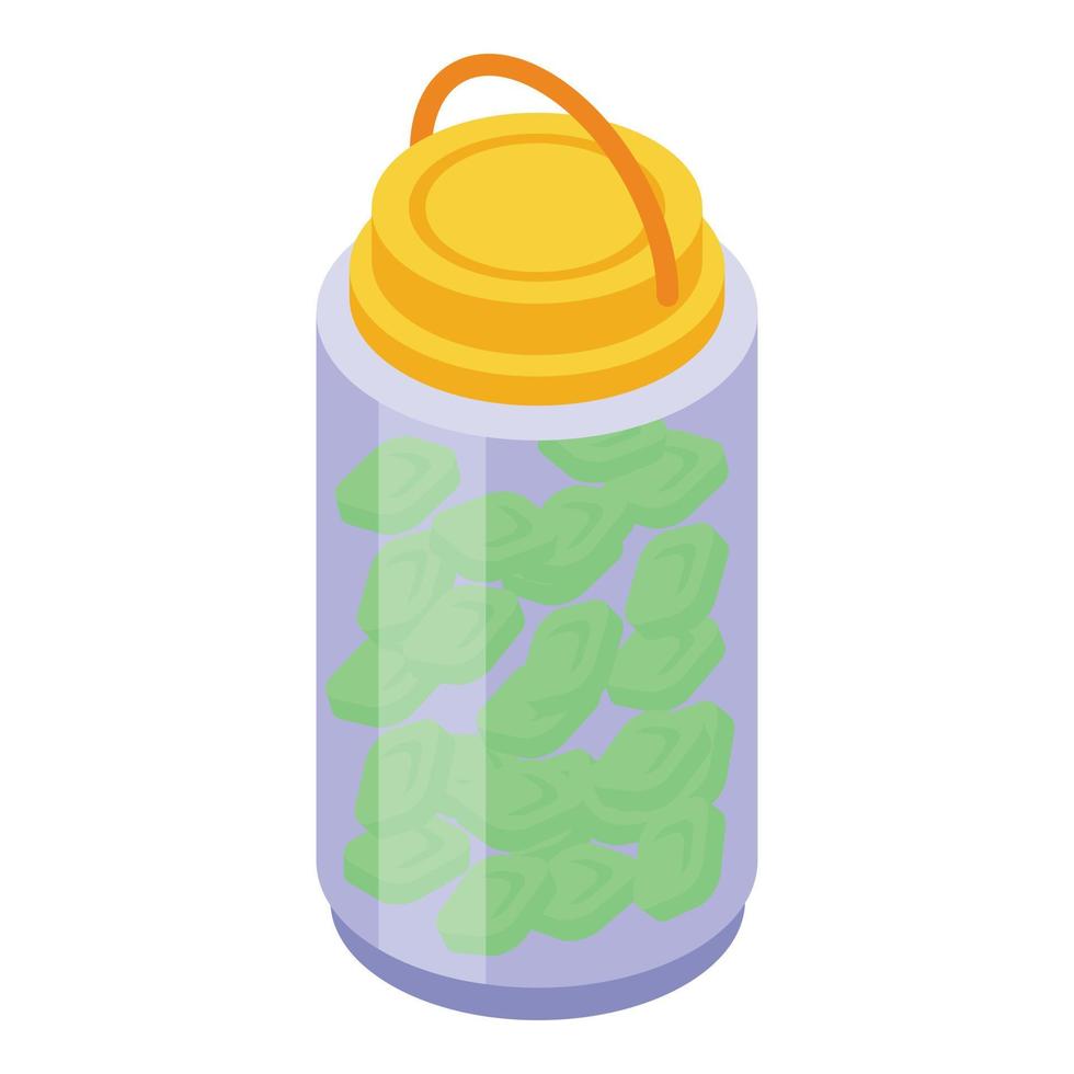 Cough drops box icon, isometric style vector