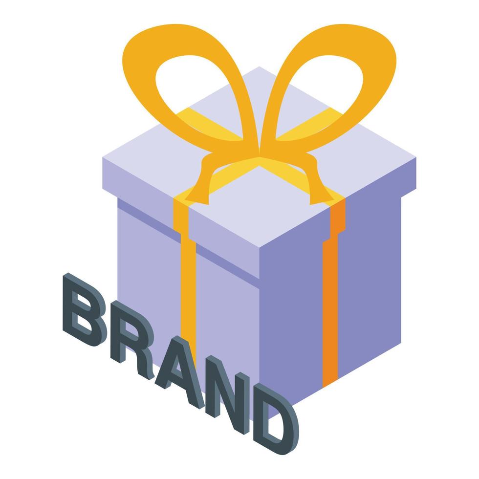 Brand ambassador gift box icon, isometric style vector