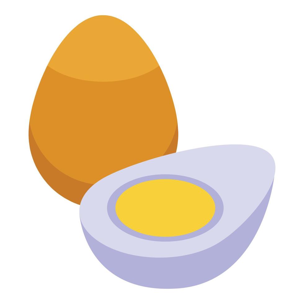 Vitamin d boiled eggs icon, isometric style vector