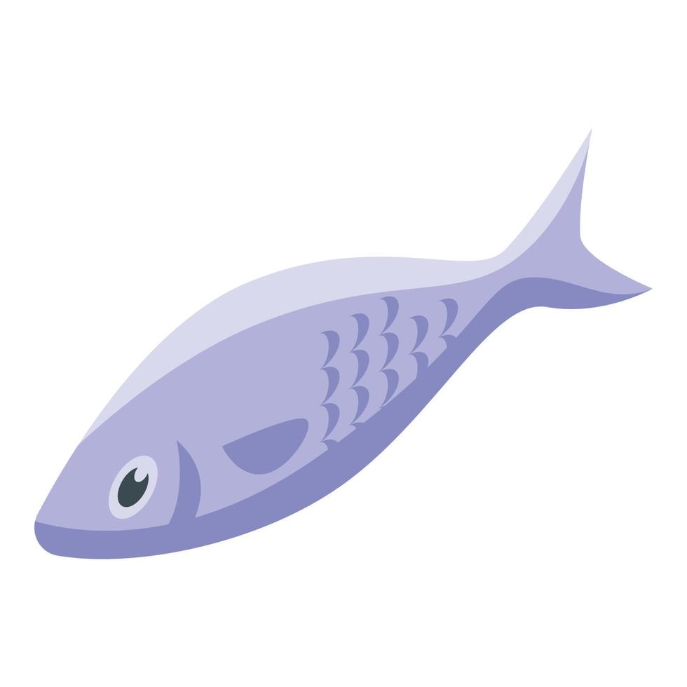 icono de pescado con vitamina d, estilo isométrico vector