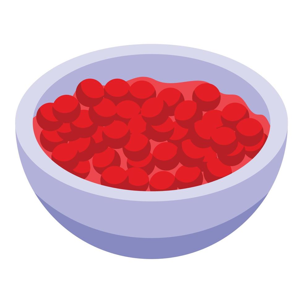 Vitamin d red berry icon, isometric style vector