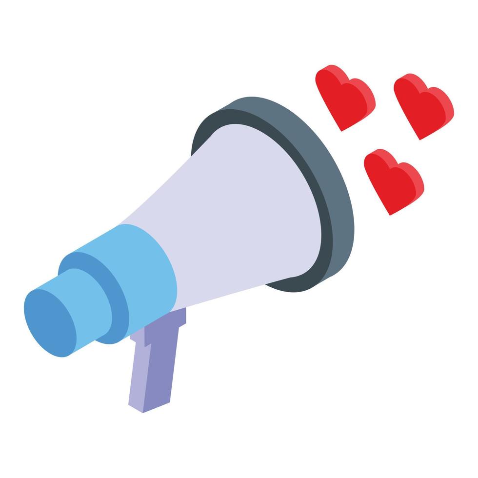 Brand ambassador megaphone icon, isometric style vector