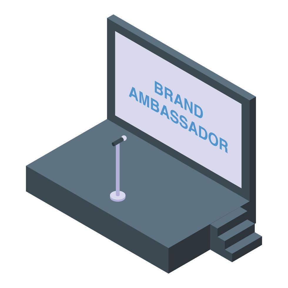 Brand ambassador scene icon, isometric style vector