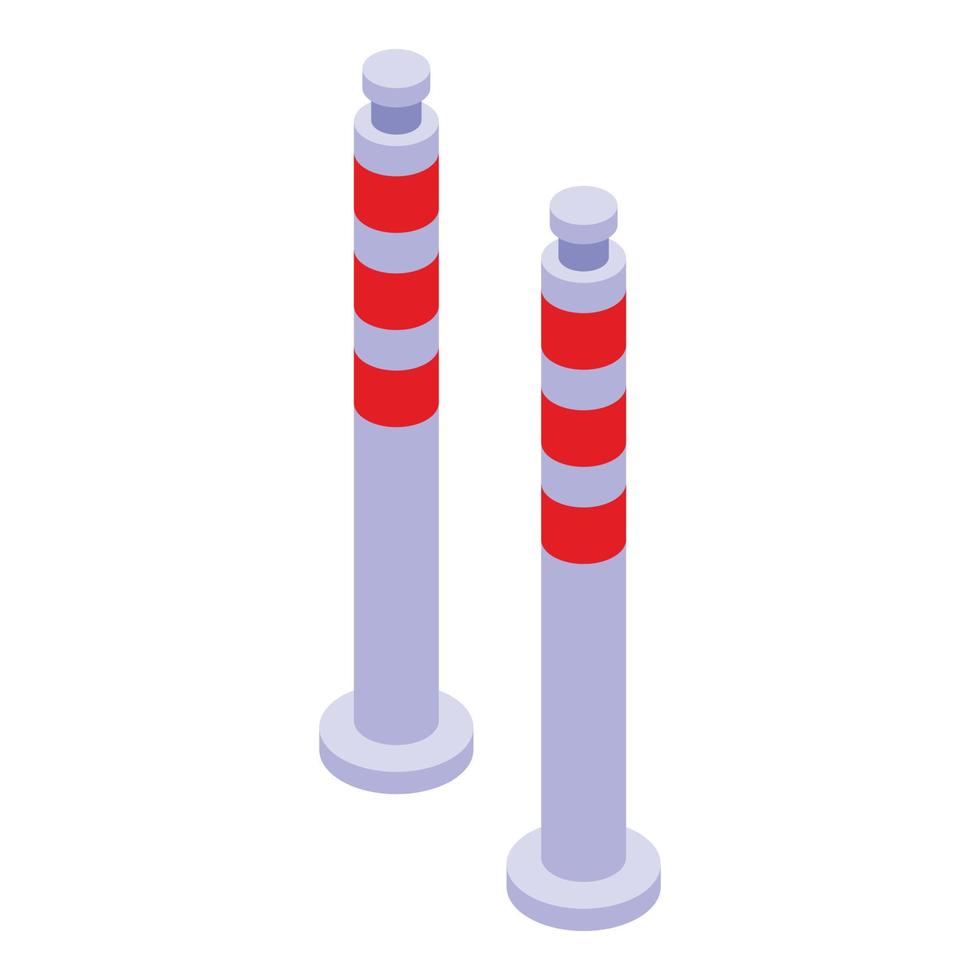 Paid parking pillar icon, isometric style vector