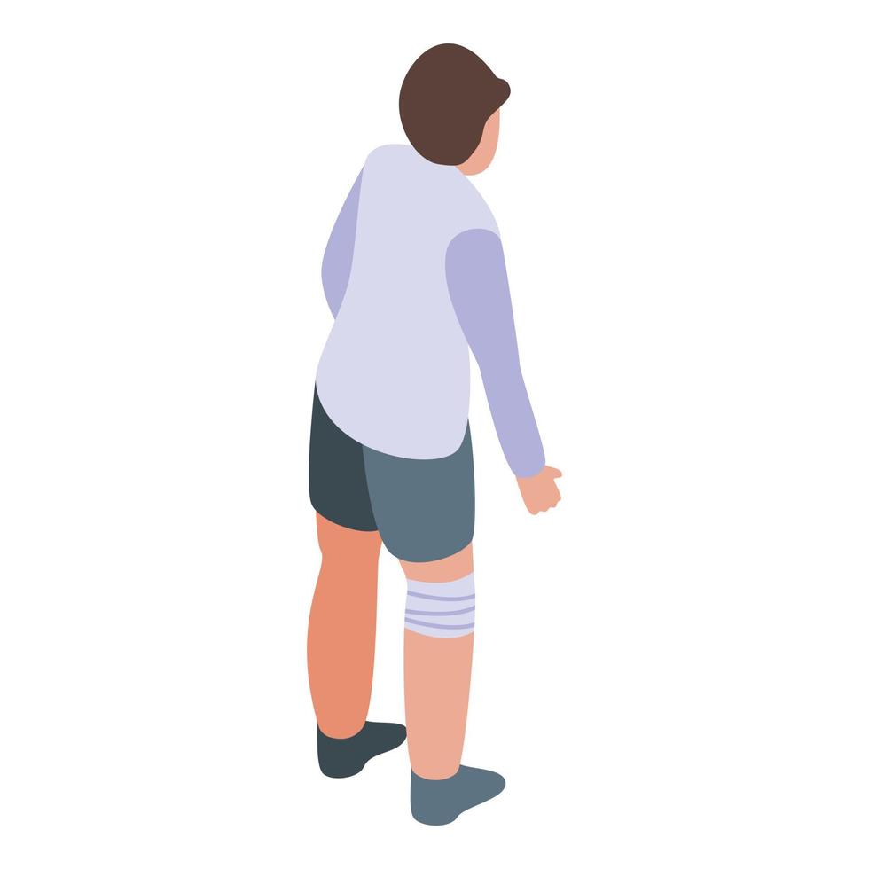 icono de rodilla de niño con artritis, estilo isométrico vector