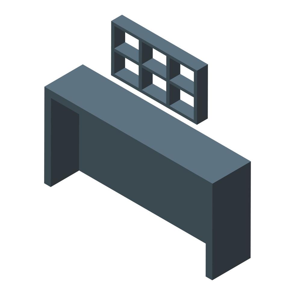 Black bar counter icon, isometric style vector