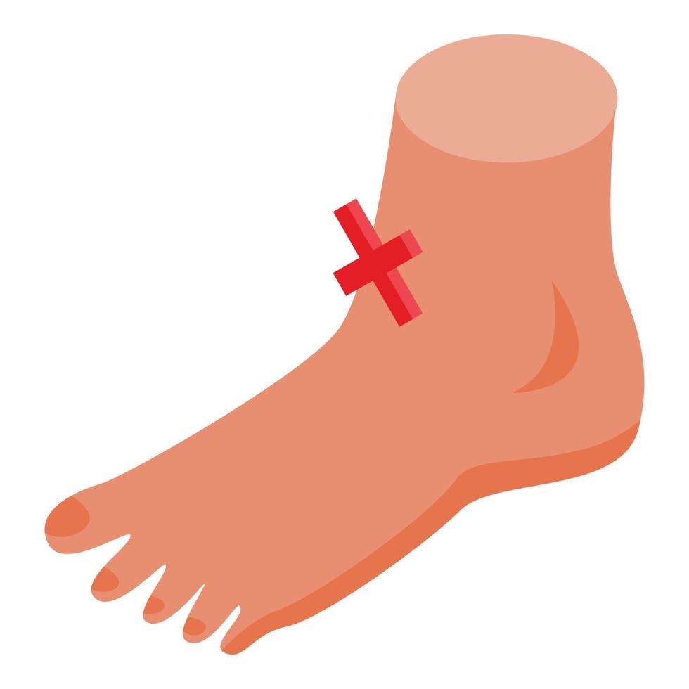 Arthritis foot icon, isometric style vector