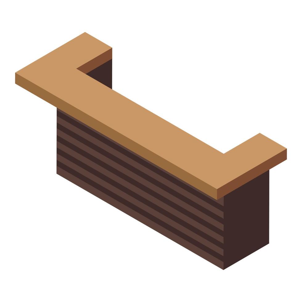 Beer bar counter icon, isometric style vector