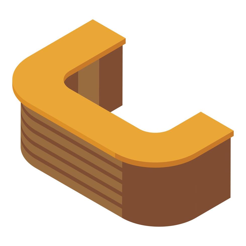 Hotel bar counter icon, isometric style vector
