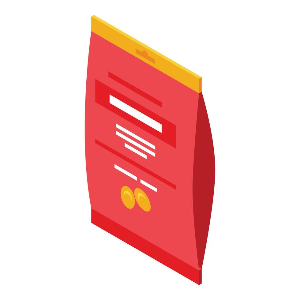Cough drops plastic package icon, isometric style vector