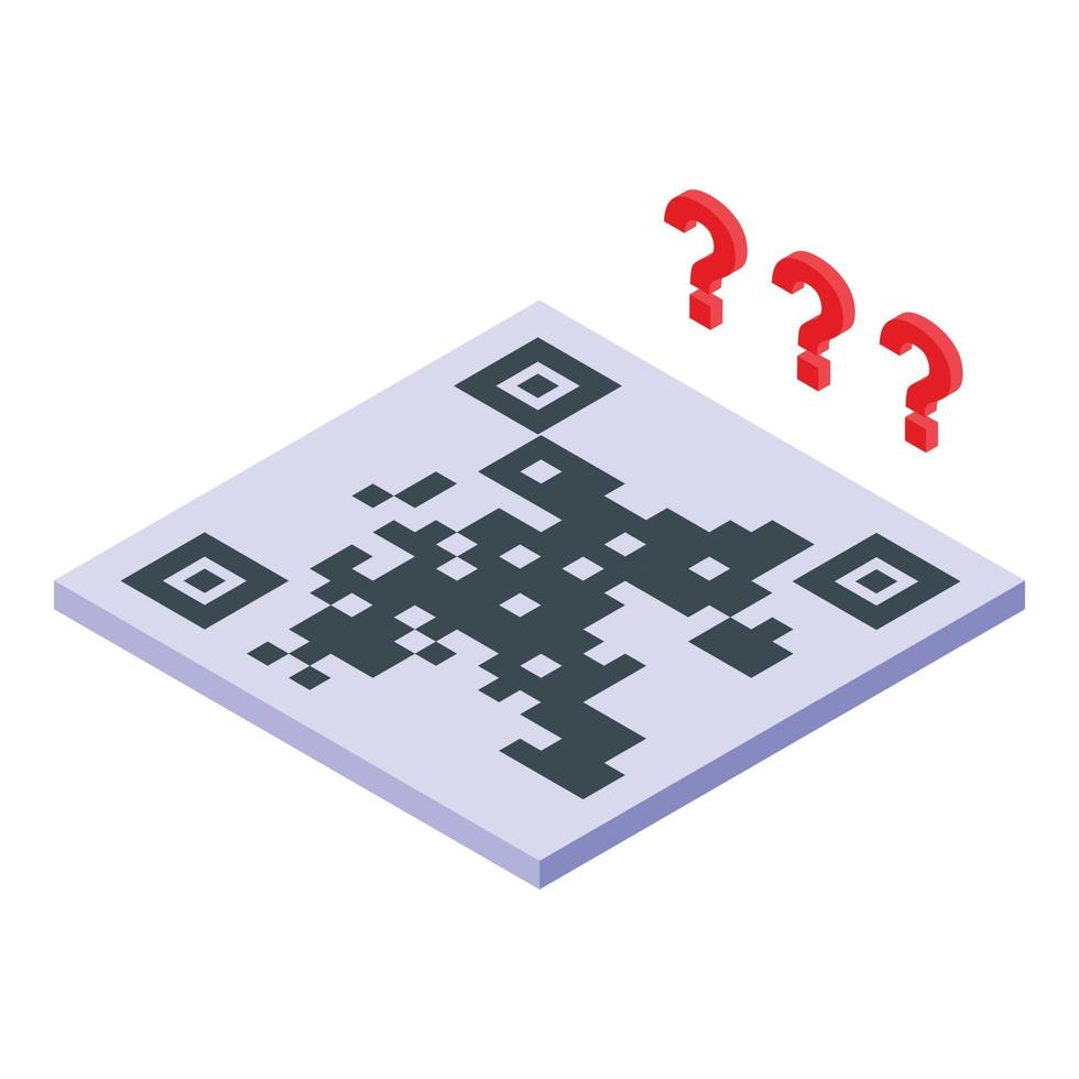 Qr code icon, isometric style vector