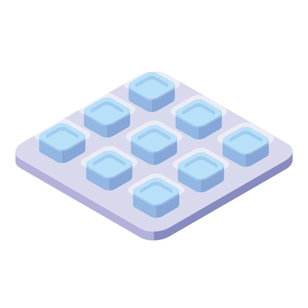 Cough drops package icon, isometric style vector