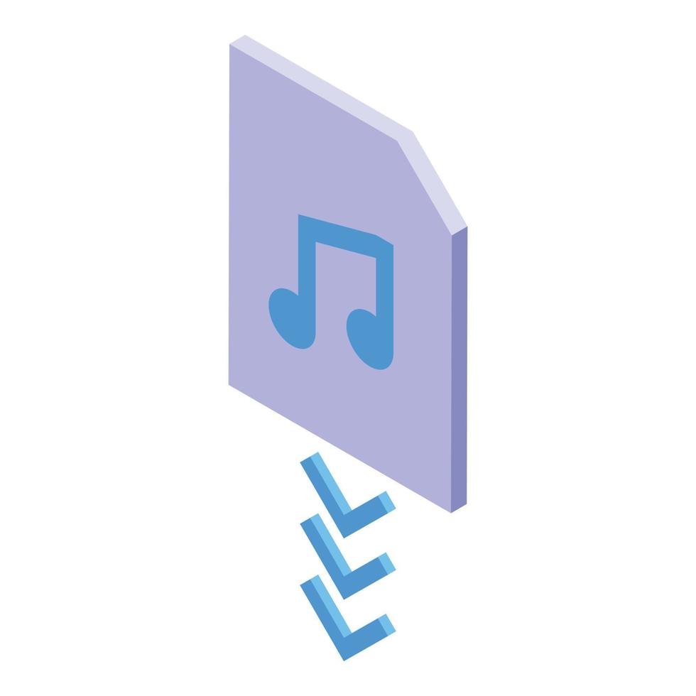 Music file backup icon, isometric style vector