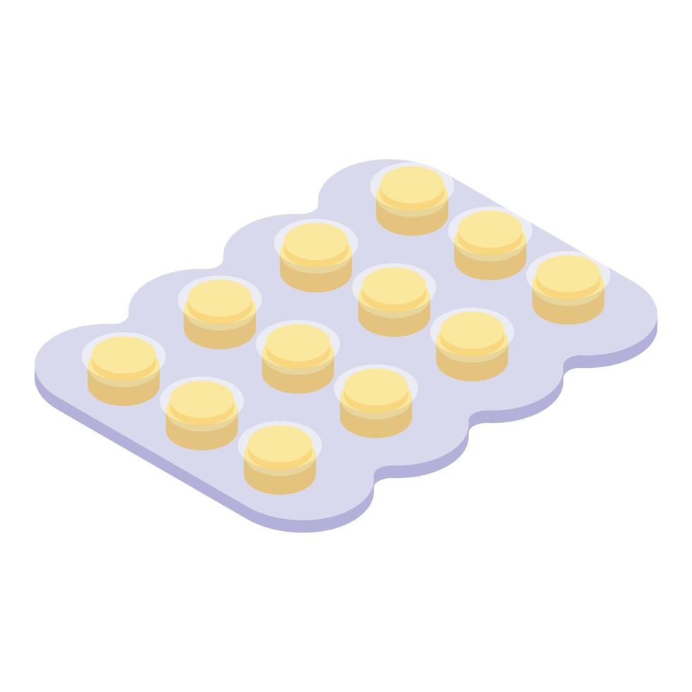 Blister cough drops icon, isometric style vector