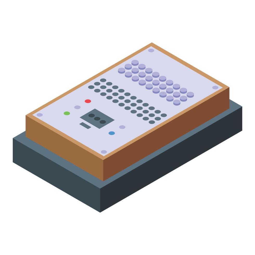 icono de cifrado de soporte de botón, estilo isométrico vector