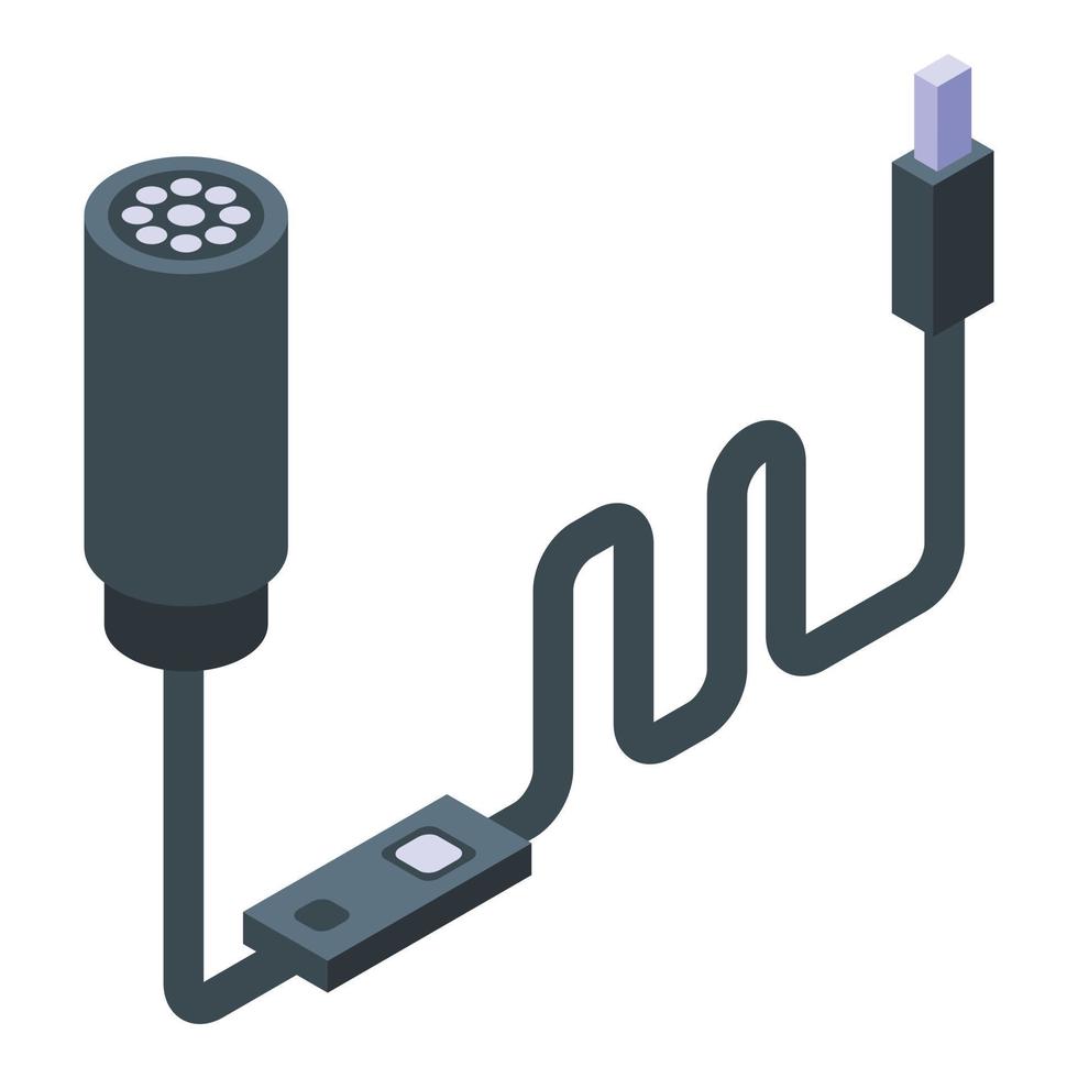 Endoscope led light icon, isometric style vector
